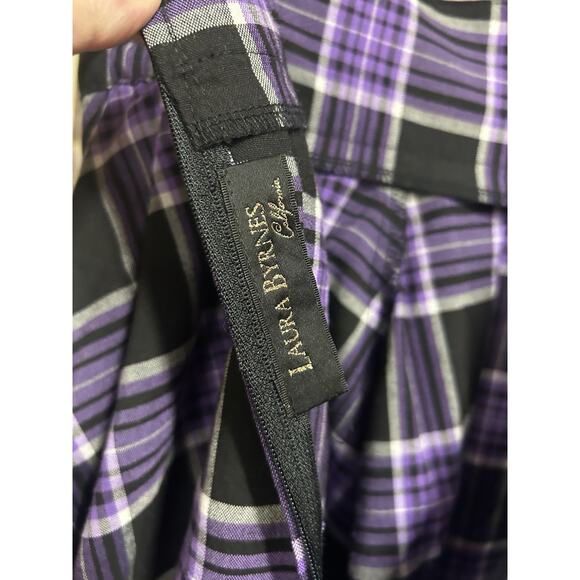Laura Byrnes Pinup Couture Purple Plaid Skirt XL PUG - Picture 7 of 8